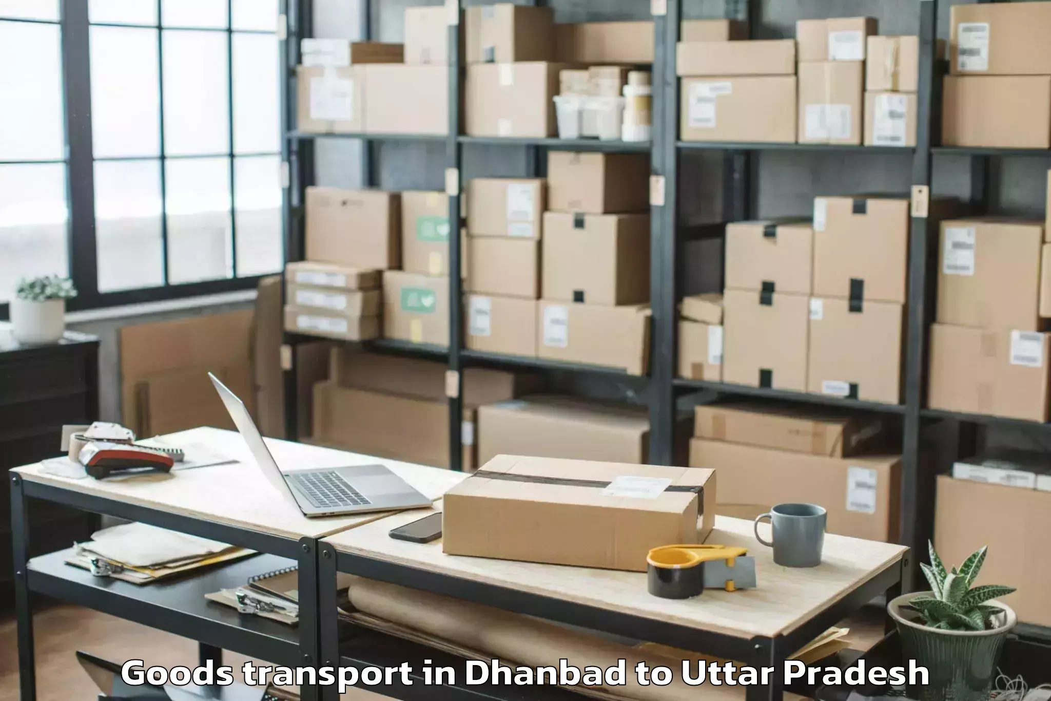 Get Dhanbad to Garautha Goods Transport